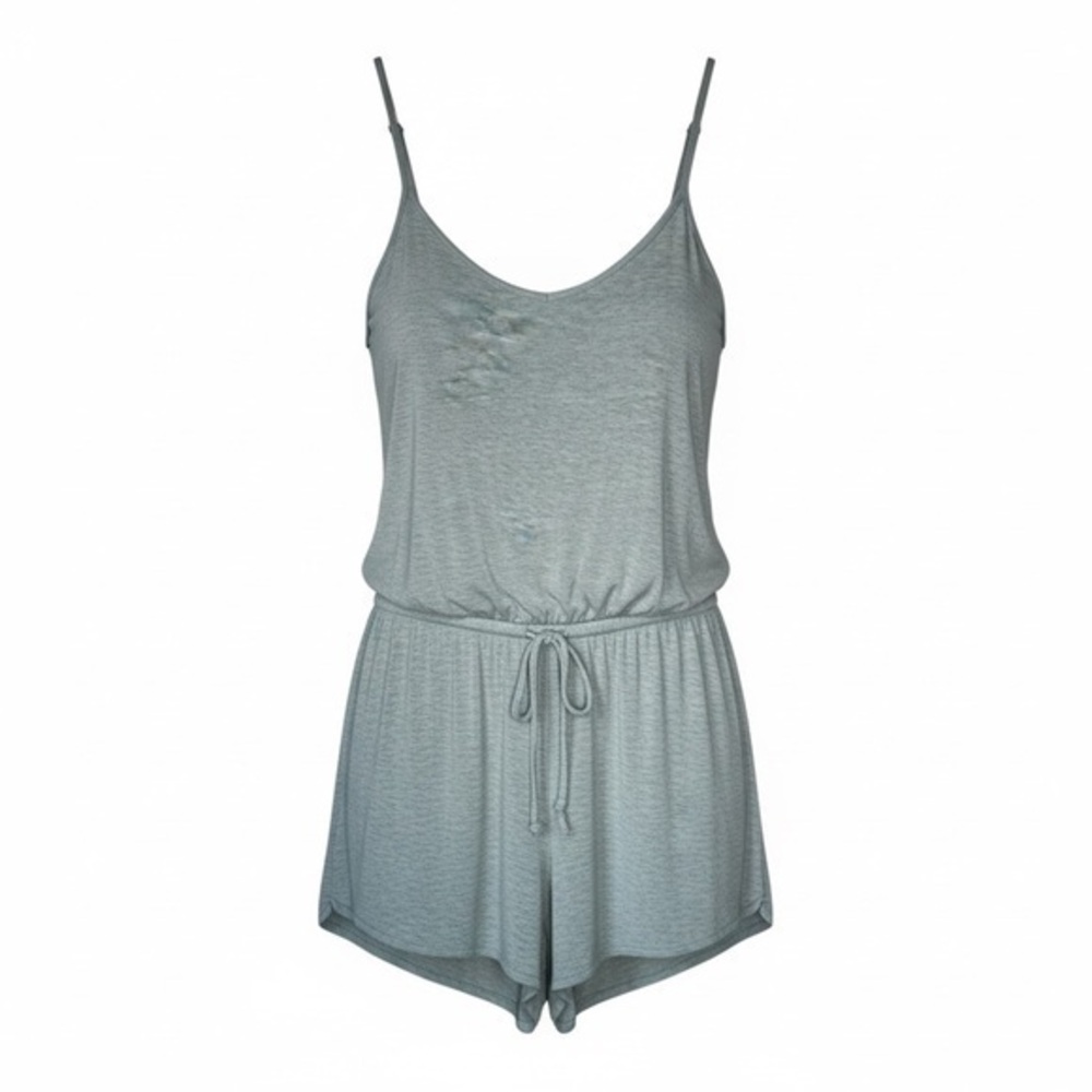 Sonoma Heather Light Blue Romper Adjust Strap Drawstring Waist Casual Lounge XL